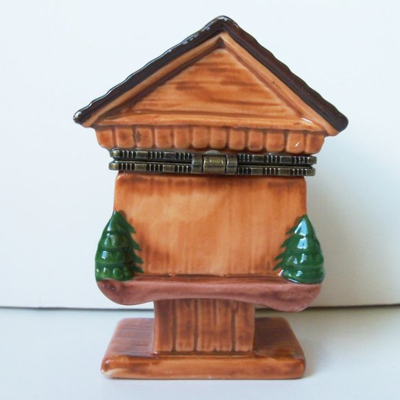 Porcelain trinket box with owl (#EV383) - Picture 2 of 3